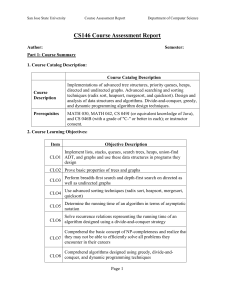 CS146 Course Assessment Report