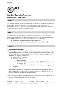 Consent and Treatment SOP - ACT Health