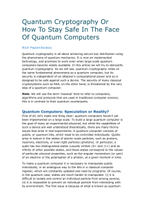Security versus Quantum Computers