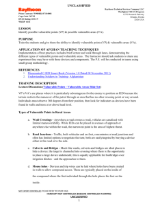 Vulnerable Areas Lesson Plan
