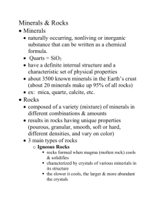 Notes on Rocks and Minerals
