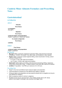 Cumbria Minor Ailments Formulary and Prescribing Notes