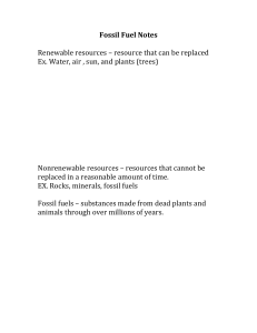Fossil fuel notes