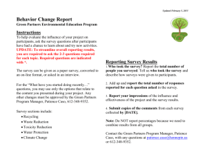 Behavior change survey and report