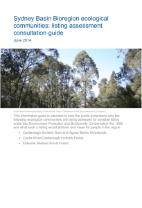 Sydney Basin Bioregion ecological communities: listing assessment