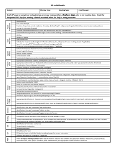 IEP Checklist for Teachers - Edgefield County School District