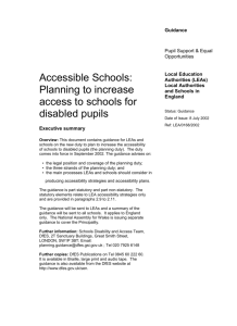 Planning to increase access to schools for disabled pupils