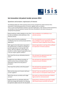 Isis Innovation Ltd patent tender process 2014