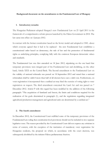 Background document on the amendments to the Fundamental Law