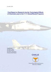 Final Report on Research into the Toxicological Effects of Chemicals