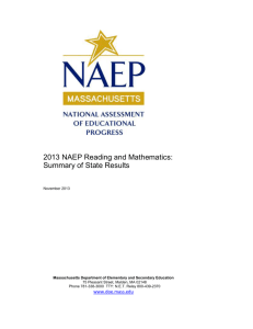 2013 NAEP Reading and Mathematics:Summary of State Results