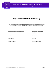 Physical Intervention Policy