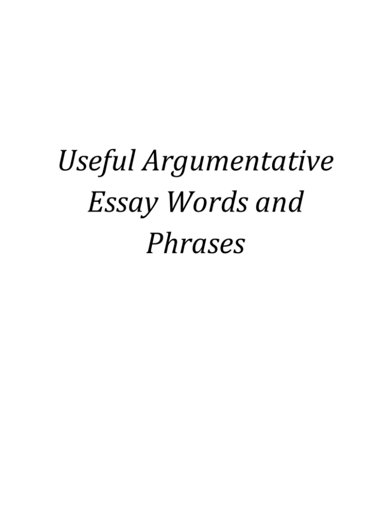 argumentative words to use