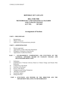 Meteorology and Geological Hazards and Climate Change Bill