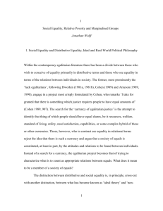 Wolff Social Equality, Relative Poverty and
