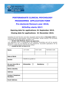 Clinical Psychology Application Form 2016