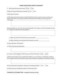 Privacy Breach Assessment