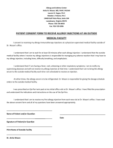 patient consent form to receive allergy injections at an outside