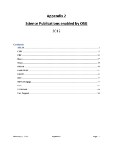 Science Publications enabled by OSG