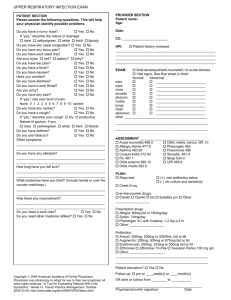 UPPER RESPIRATORY EXAM - American Academy of Family