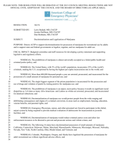 Decriminalization & Legalization of Marijuana