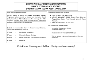 library information literacy programme for new postgraduate