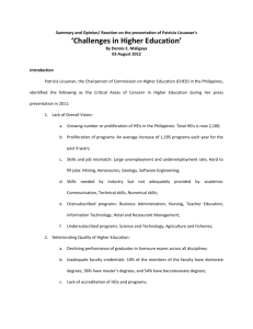 Challenges in Higher Education