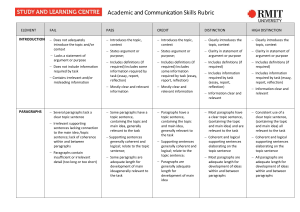 Academic and Communication Skills rubric