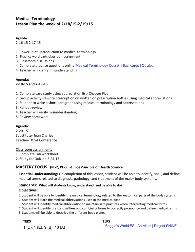 medical terminology chapter 6 case study