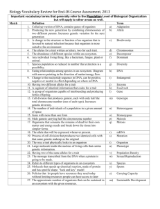 Biology Vocabulary Review for End-Of