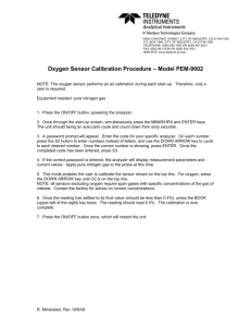 PEM9002 Oxygen Sensor Cal Procedure