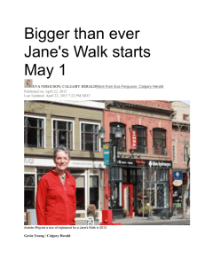 Bigger than ever Jane`s Walk starts May 1