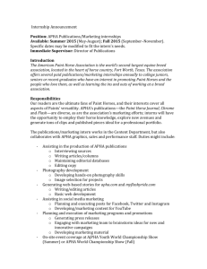 Internship Announcement Position: APHA Publications/Marketing