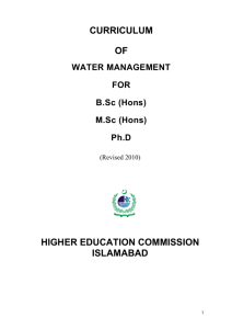 Water Management - Higher Education Commission