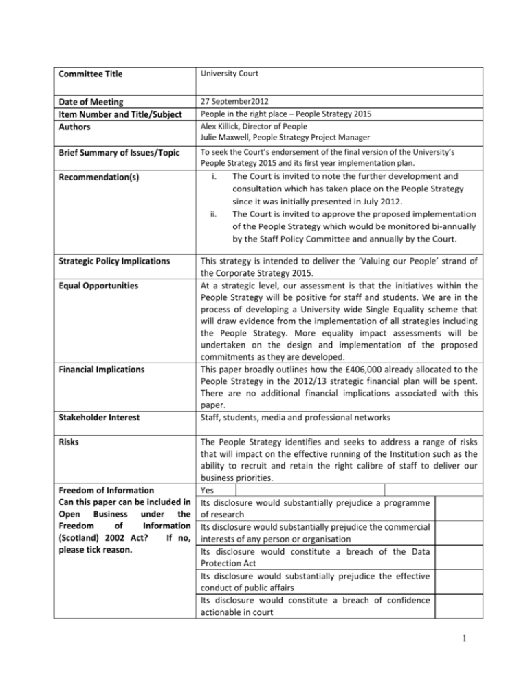 GCU People Strategy 2015 Full Paper