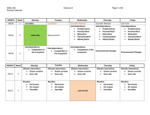 Willis ISD Science 8 Page of 6 Pacing Calendar MONTH Week