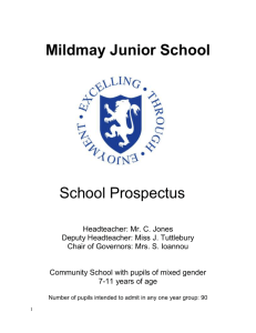 Dear Parent - Mildmay Junior School