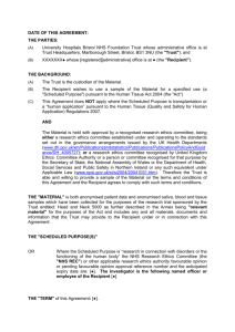 ANNEX: Further description of the Material & the Scheduled Purpose