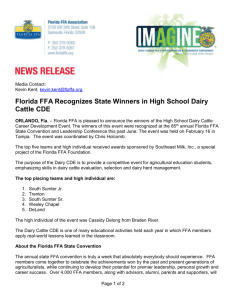 Florida FFA Recognizes State Winners in High School Dairy Cattle
