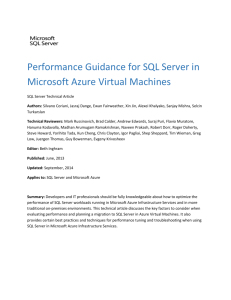 Performance Guidance for SQL Server in Azure