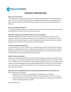 Board FAQs - The Youth Centre