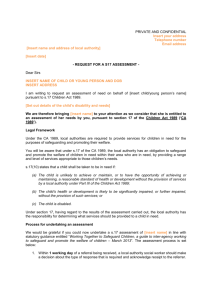 Request for s17 assessment - The Council for Disabled Children