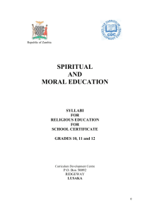 religious education syllabus grade 10 -12