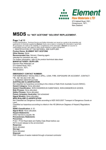 MSDS - Element Raw Materials LTD