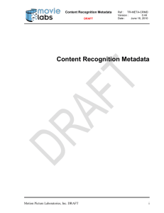 Content Recognition Metadata