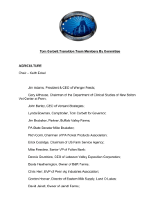 Tom Corbett Transition Team Members By Committee