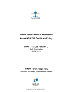 WiMAX Forum ® Network Architecture