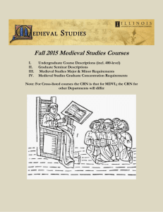 Fall 2015 courses - Medieval Studies