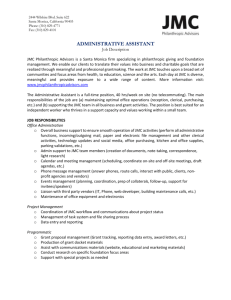 Job Description - Administrative Assistant 2015