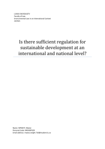 Is there sufficient regulation for sustainable development at an